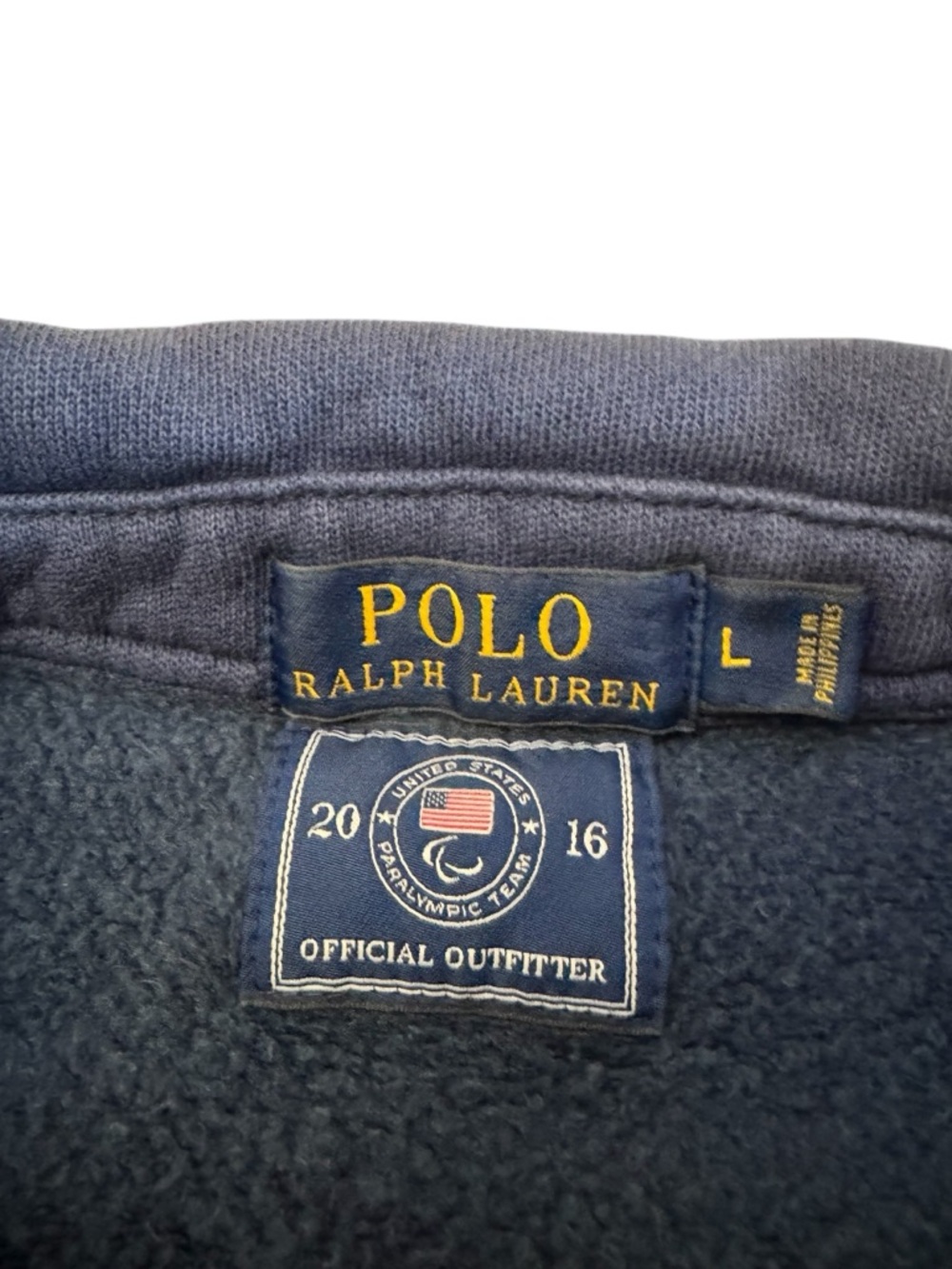 Polo Ralph Lauren USA Quarter Zip Fleece Pullover Large 2016 Olympic - Picture 7 of 9